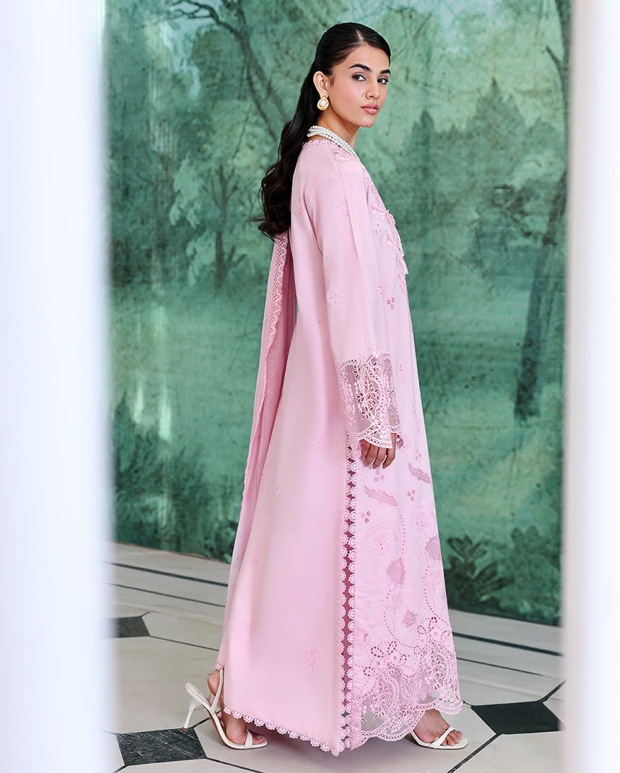 Roheenaz | Veil of Summer Chikankari | Aurora Light-Brand:Roheenaz-Type:Ladies Clothes-Pink-Lawn-House of Maryam- Buy in UK, USA