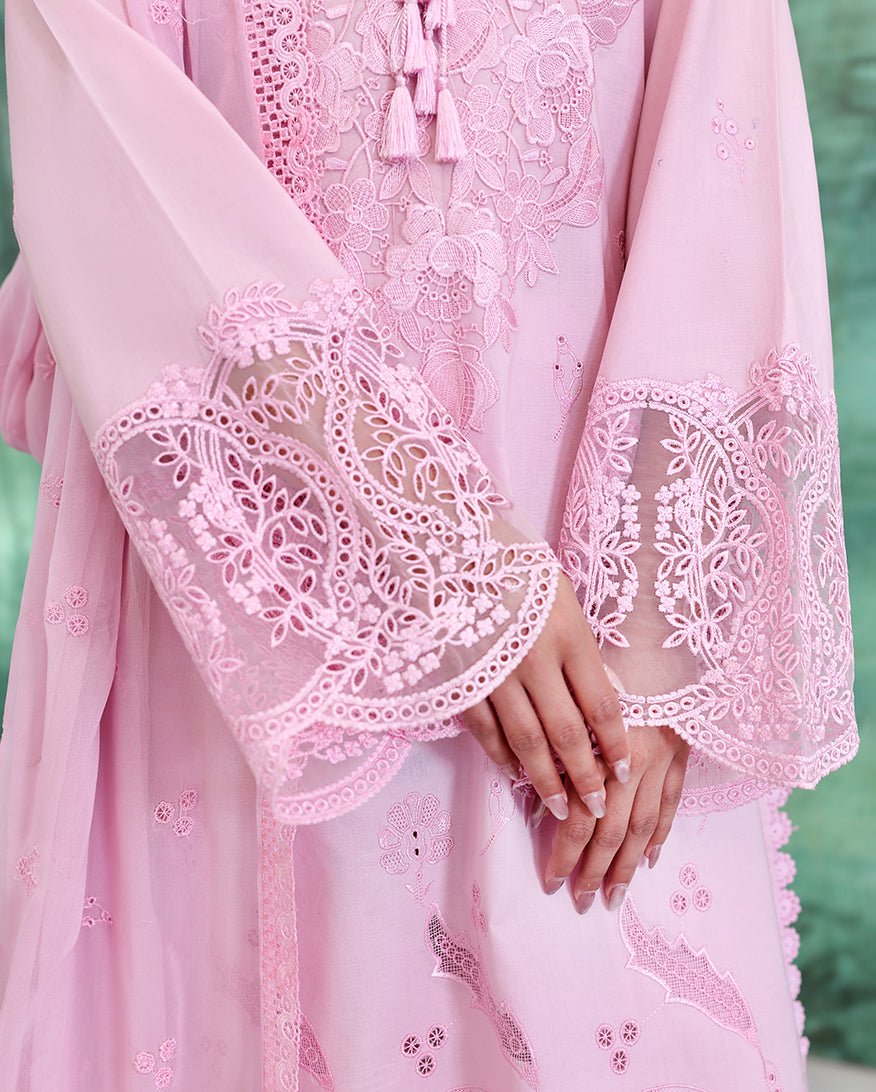 Roheenaz | Veil of Summer Chikankari | Aurora Light-Brand:Roheenaz-Type:Ladies Clothes-Pink-Lawn-House of Maryam- Buy in UK, USA