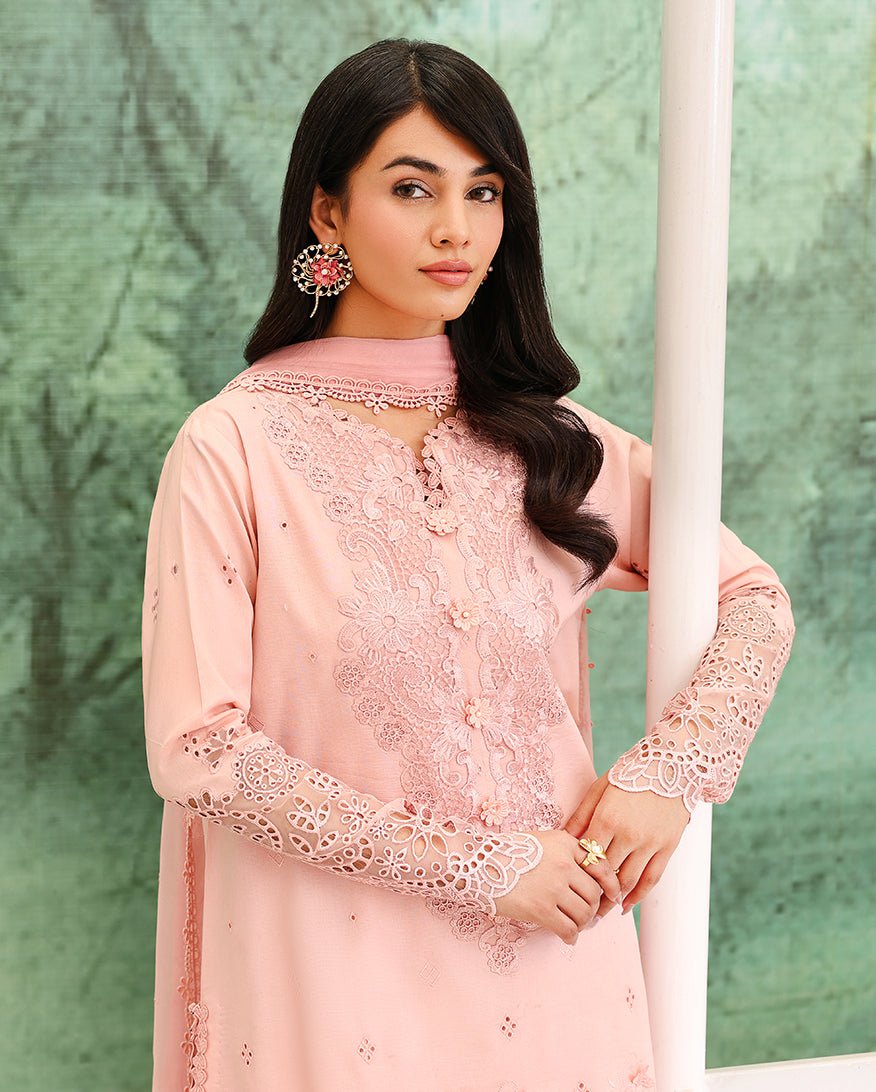 Roheenaz | Veil of Summer Chikankari | Azure Elan-Brand:Roheenaz-Type:Ladies Clothes-Pink-Lawn-House of Maryam- Buy in UK, USA