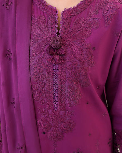 Roheenaz | Veil of Summer Chikankari | Elan Bloom-Brand:Roheenaz-Type:Ladies Clothes-Magenta-Lawn-House of Maryam- Buy in UK, USA