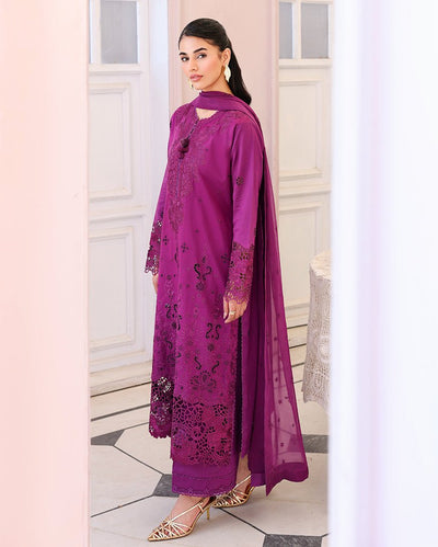 Roheenaz | Veil of Summer Chikankari | Elan Bloom-Brand:Roheenaz-Type:Ladies Clothes-Magenta-Lawn-House of Maryam- Buy in UK, USA