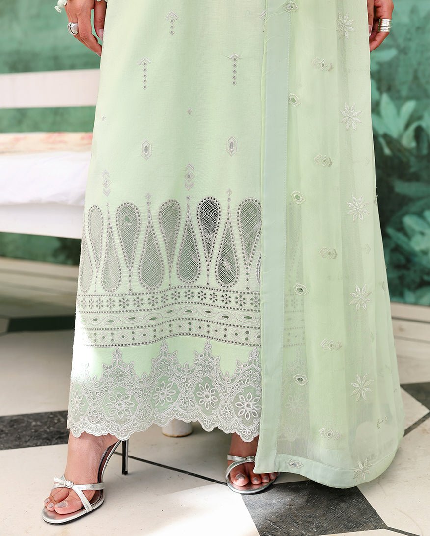 Roheenaz | Veil of Summer Chikankari | Serene Dusk-Brand:Roheenaz-Type:Ladies Clothes-Mint Green-Lawn-House of Maryam- Buy in UK, USA
