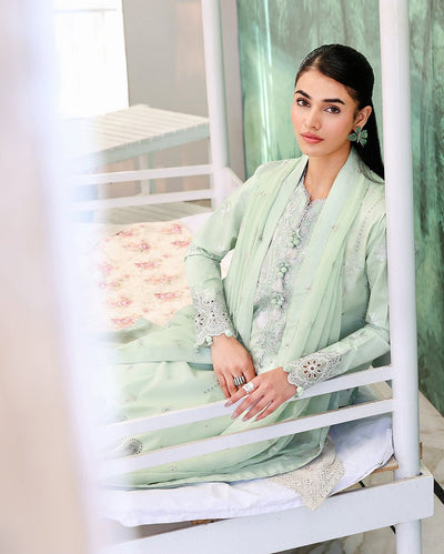 Roheenaz | Veil of Summer Chikankari | Serene Dusk-Brand:Roheenaz-Type:Ladies Clothes-Mint Green-Lawn-House of Maryam- Buy in UK, USA