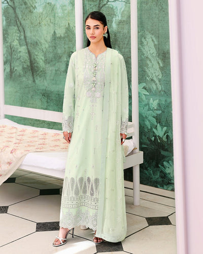 Roheenaz | Veil of Summer Chikankari | Serene Dusk-Brand:Roheenaz-Type:Ladies Clothes-Mint Green-Lawn-House of Maryam- Buy in UK, USA