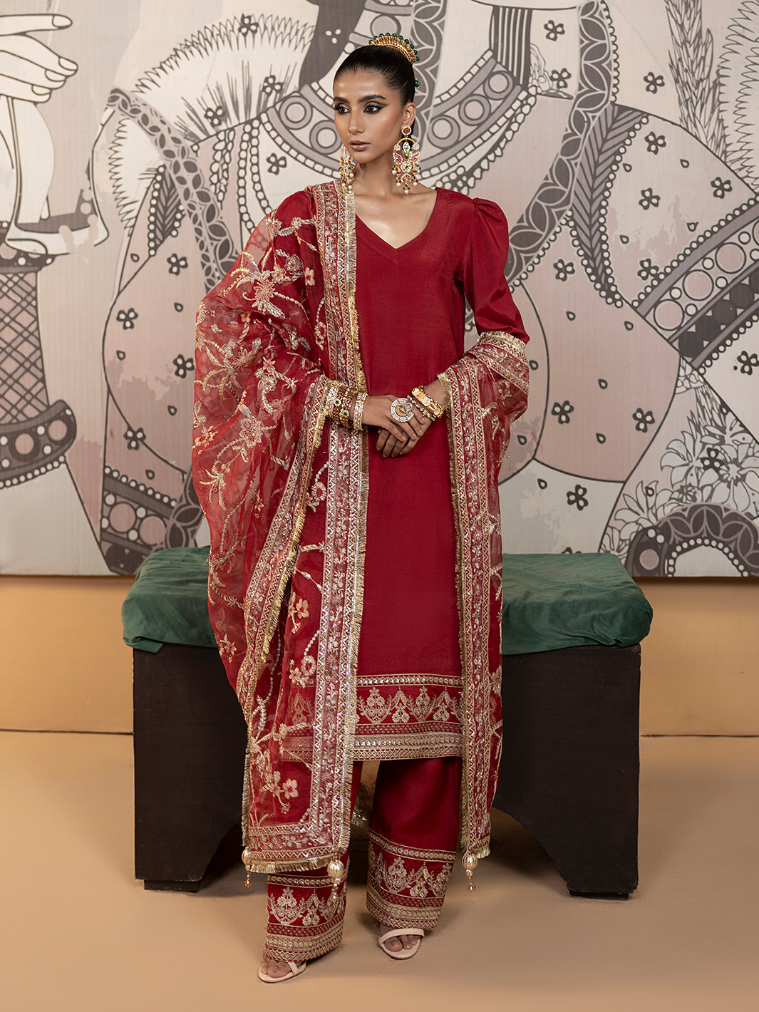 Hem Stitch | Raw Silk Edit 25 | Rose -  Hemstitch Ladies Clothes - Original Designer Dress - House of Maryam