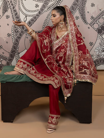 Hem Stitch | Raw Silk Edit 25 | Rose -  Hemstitch Ladies Clothes - Original Designer Dress - House of Maryam