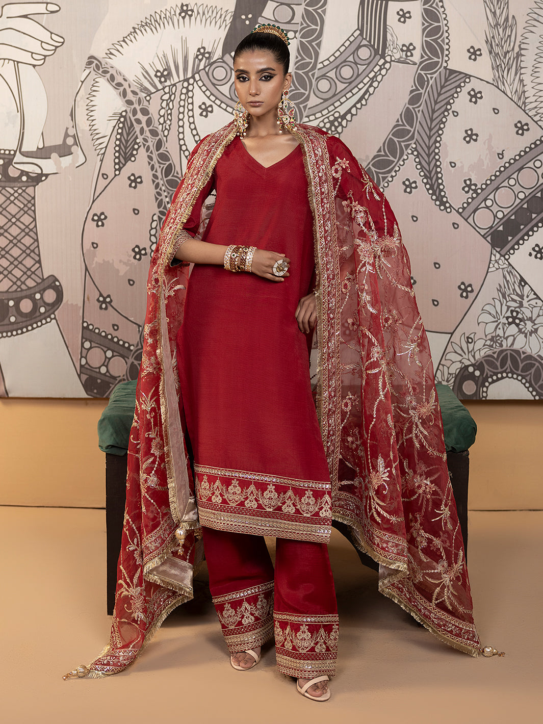 Hem Stitch | Raw Silk Edit 25 | Rose -  Hemstitch Ladies Clothes - Original Designer Dress - House of Maryam