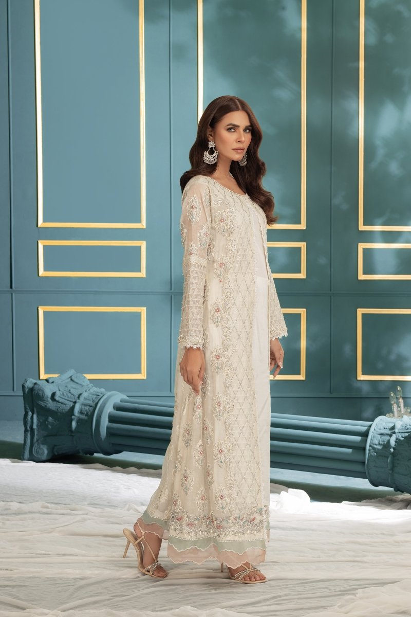 Panache | Pret | Roseate Elegance (Off White) -  Panache By Mona  - Original Designer Dress - House of Maryam