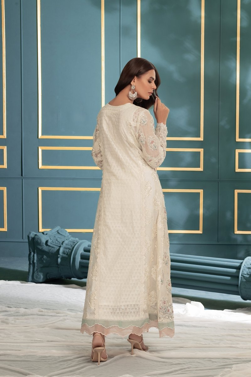 Panache | Pret | Roseate Elegance (Off White) -  Panache By Mona  - Original Designer Dress - House of Maryam