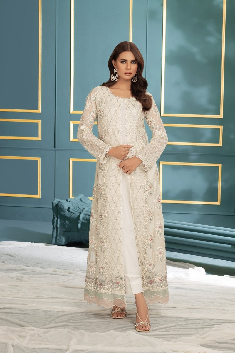 Panache | Pret | Roseate Elegance (Off White) -  Panache By Mona  - Original Designer Dress - House of Maryam