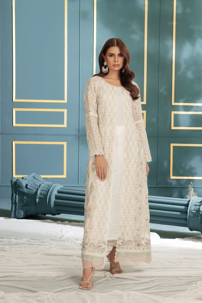 Panache | Pret | Roseate Elegance (Off White) -  Panache By Mona  - Original Designer Dress - House of Maryam