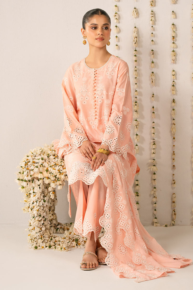 Cross Stitch | Exclusive Pret | Plush Peach-3PC (Shirt,Trouser & Dupatta)-4