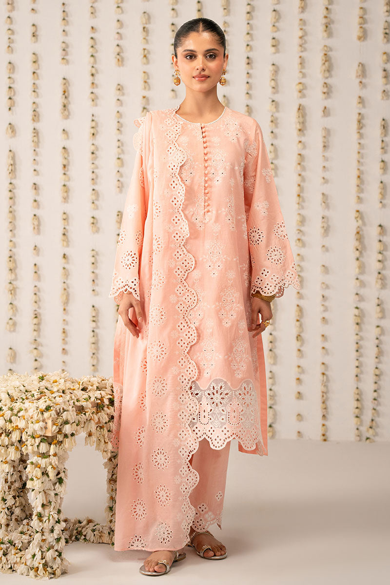 Cross Stitch | Exclusive Pret | Plush Peach-3PC (Shirt,Trouser & Dupatta)