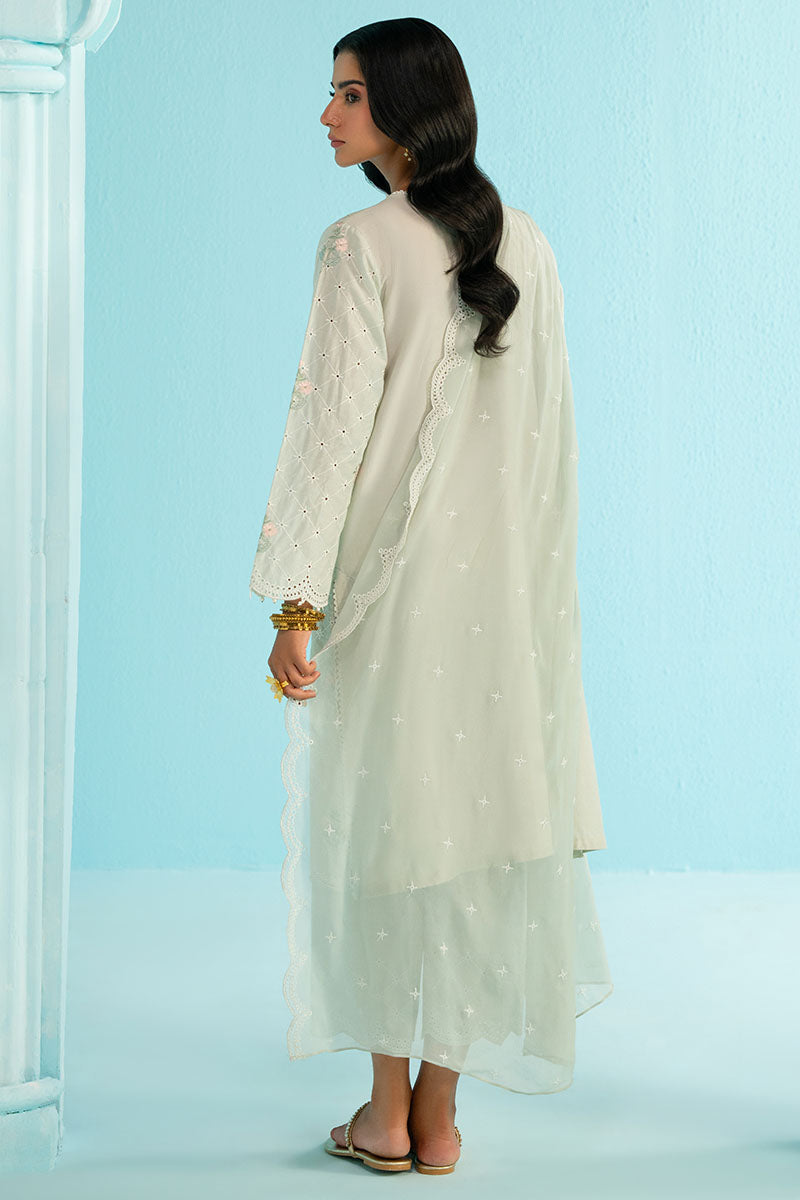 Cross Stitch | Exclusive Pret | Mint Flora-3PC (Shirt, Trouser & Dupatta)-6