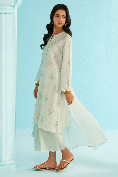 Cross Stitch | Exclusive Pret | Mint Flora-3PC (Shirt, Trouser & Dupatta)