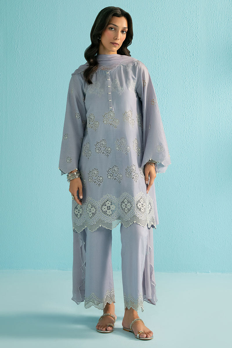 Cross Stitch | Exclusive Pret | Silver Granite-3PC (Shirt, Trouser & Dupatta)-1