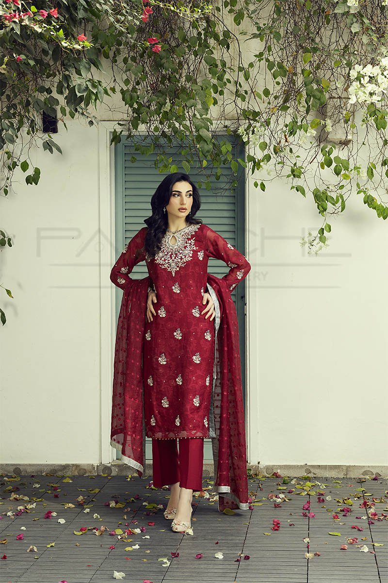 Panache | Pret | Ruby Radiance -  Panache By Mona clothing - Original Designer Dress - House of Maryam