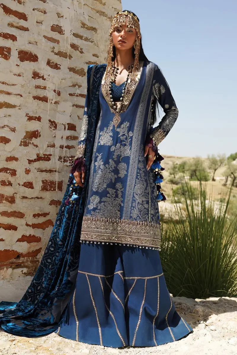 Sana Safinaz | Winter Luxury 23 | S231-001B-DF -  Sana Safinaz Luxury - Original Designer Dress - House of Maryam