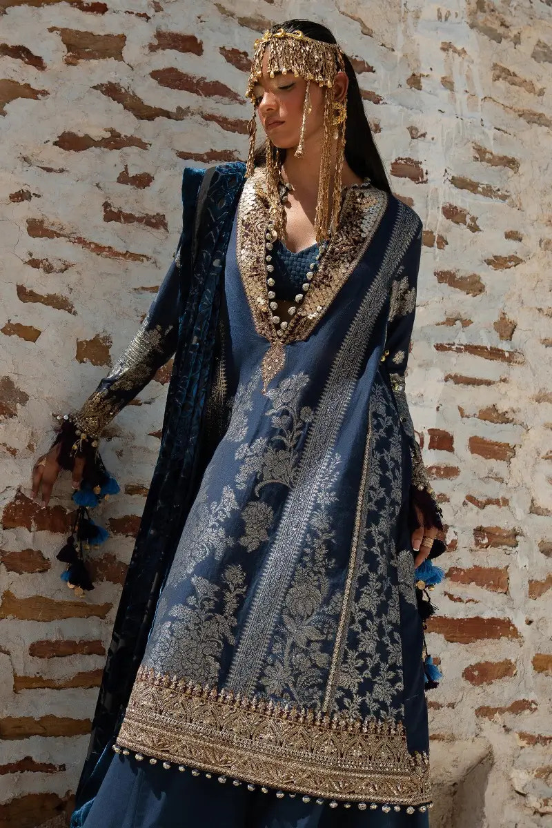 Sana Safinaz | Winter Luxury 23 | S231-001B-DF -  Sana Safinaz Luxury - Original Designer Dress - House of Maryam