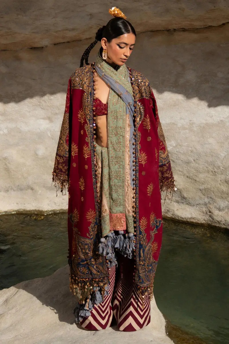 Sana Safinaz | Winter Luxury 23 | S231-003B-CP -  Sana Safinaz Luxury - Original Designer Dress - House of Maryam