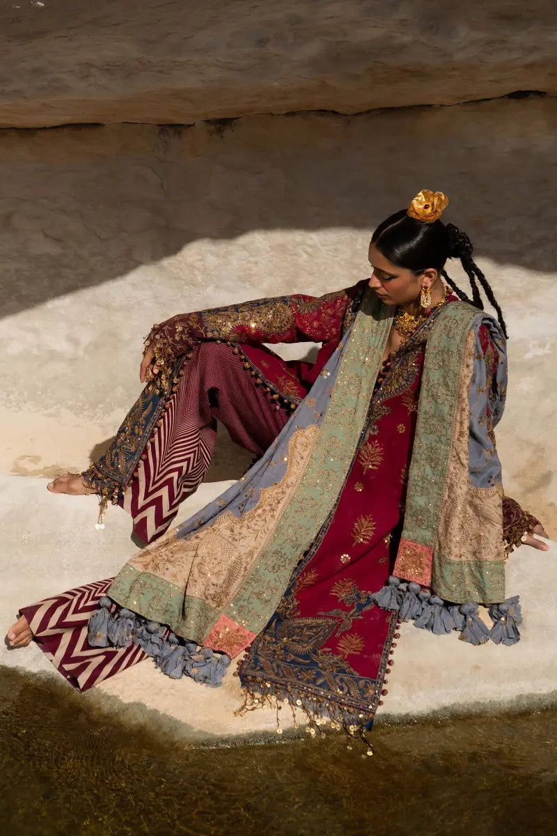 Sana Safinaz | Winter Luxury 23 | S231-003B-CP -  Sana Safinaz Luxury -  House of Maryam
