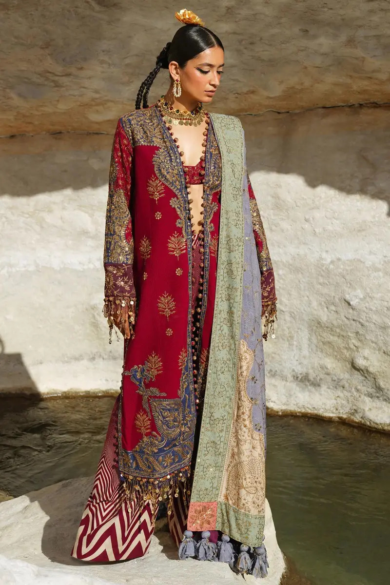 Sana Safinaz | Winter Luxury 23 | S231-003B-CP -  Sana Safinaz Luxury - Original Designer Dress - House of Maryam