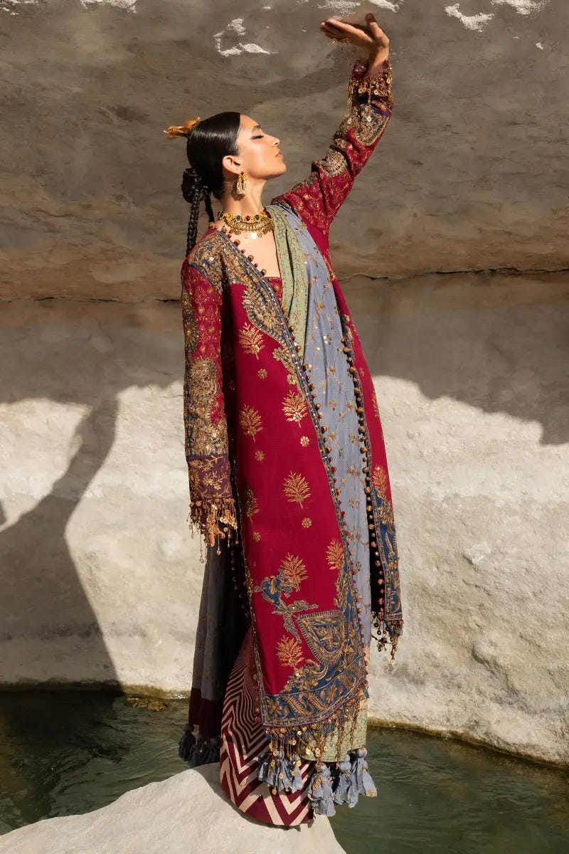 Sana Safinaz | Winter Luxury 23 | S231-003B-CP -  Sana Safinaz Luxury - Original Designer Dress - House of Maryam