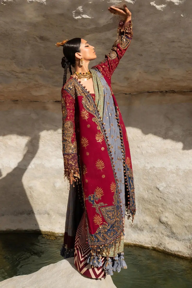 Sana Safinaz | Winter Luxury 23 | S231-003B-CP -  Sana Safinaz Luxury - Original Designer Dress - House of Maryam