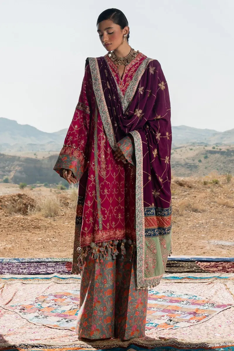 Sana Safinaz | Winter Luxury 23 | S231-004B-CP -  Sana Safinaz Luxury - Original Designer Dress - House of Maryam