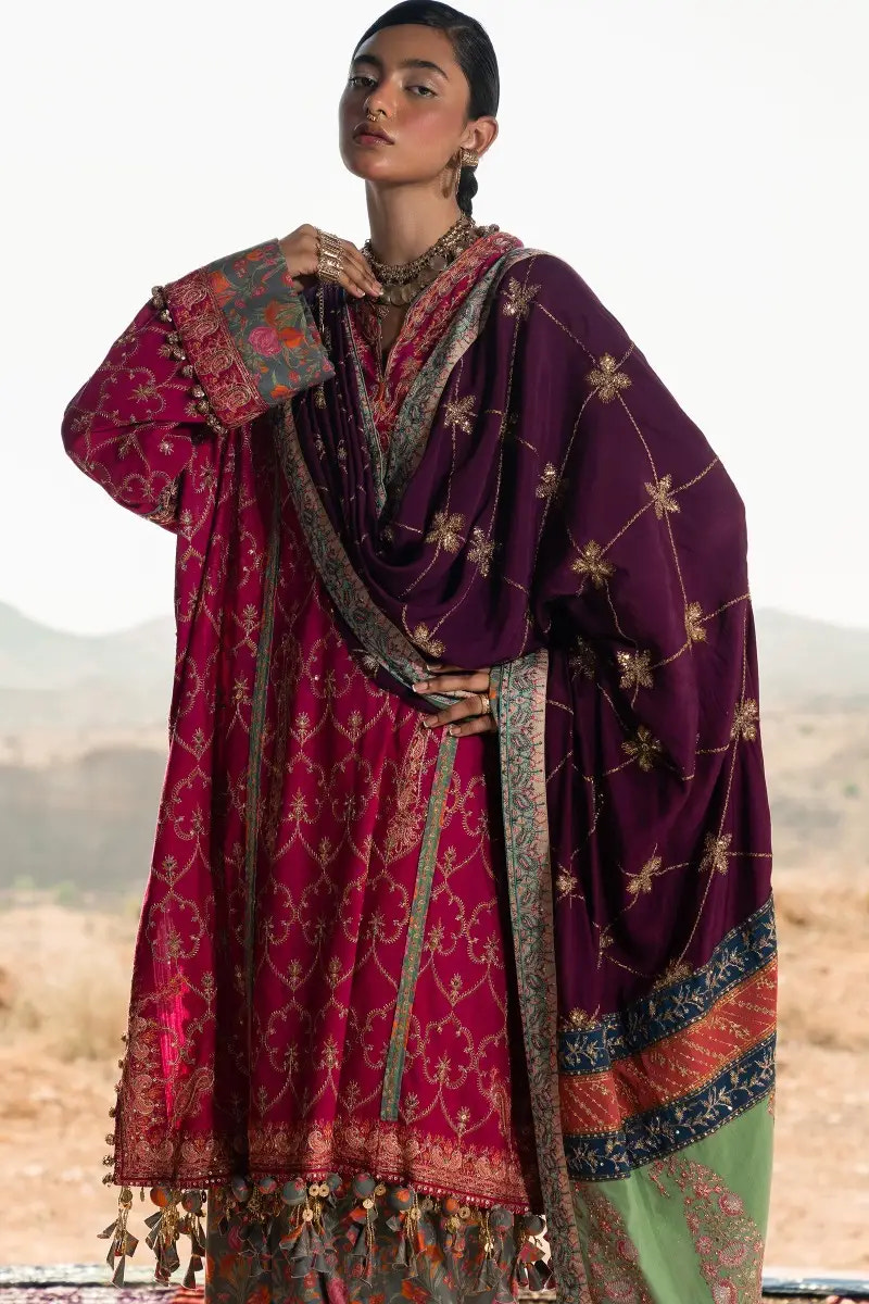 Sana Safinaz | Winter Luxury 23 | S231-004B-CP -  Sana Safinaz Luxury - Original Designer Dress - House of Maryam
