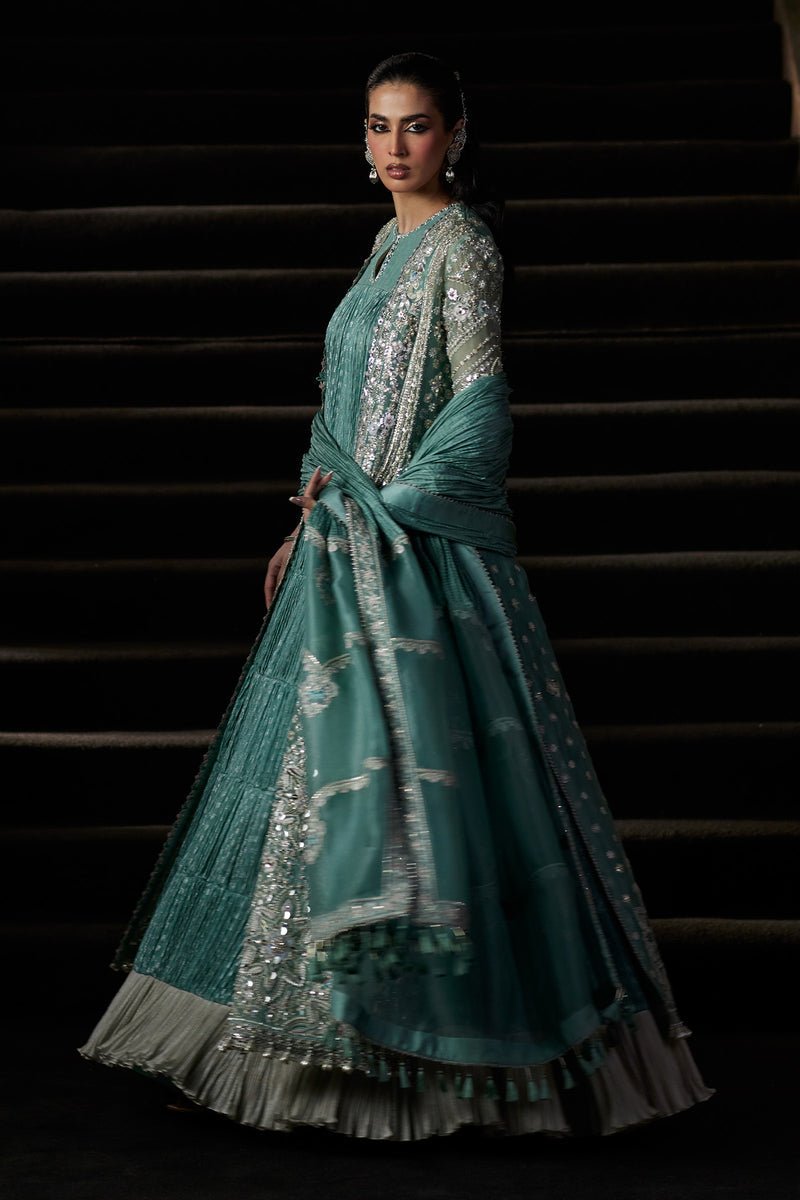 Saad Bin Shahzad | El Veneto Luxury Formals | OLYRA-Brand:Saad Bin Shahzad-Type:Ladies Clothes-Turqiouse - House of Maryam- Buy in UK, USA
