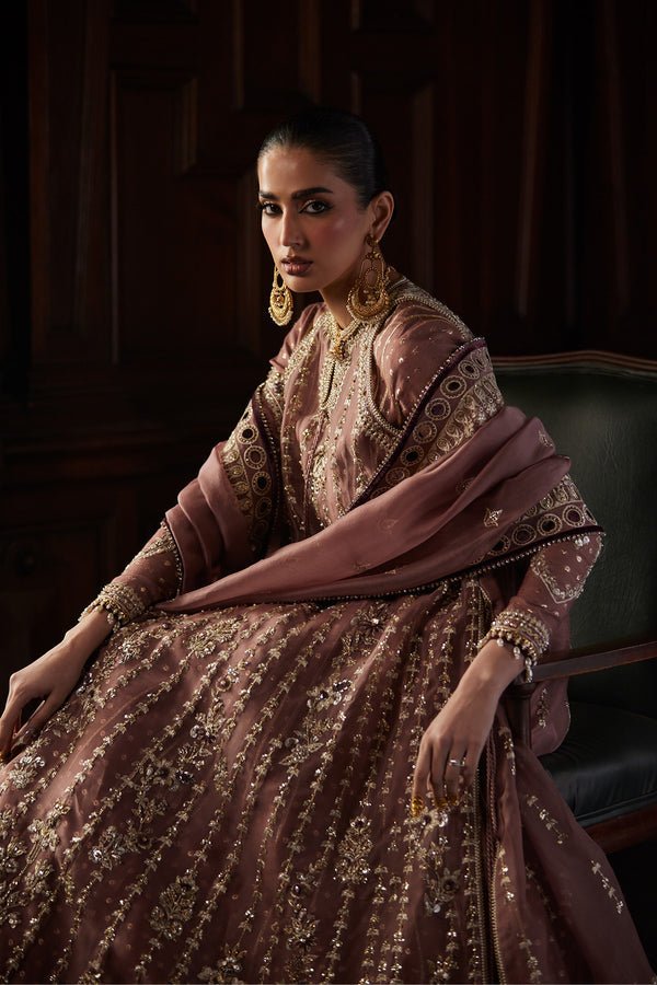 Saad Bin Shahzad | El Veneto Luxury Formals | ROSALIE-Brand:Saad Bin Shahzad-Type:Ladies Clothes-Champaign-Zari Silk-House of Maryam- Buy in UK, USA