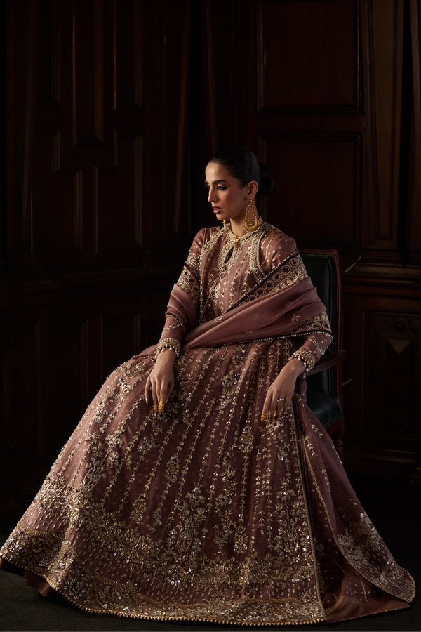 Saad Bin Shahzad | El Veneto Luxury Formals | ROSALIE-Brand:Saad Bin Shahzad-Type:Ladies Clothes-Champaign-Zari Silk-House of Maryam- Buy in UK, USA