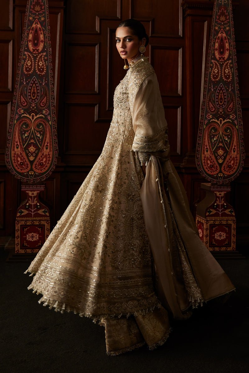 Saad Bin Shahzad | El Veneto Luxury Formals | SIRA-Brand:Saad Bin Shahzad-Type:Ladies Clothes-Silver Gold-Tissue-House of Maryam- Buy in UK, USA