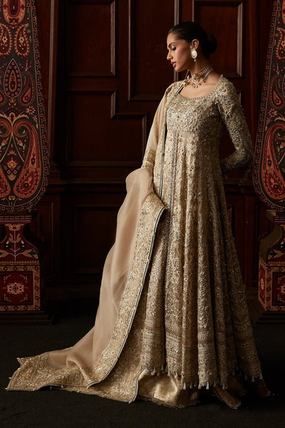 Saad Bin Shahzad | El Veneto Luxury Formals | SIRA-Brand:Saad Bin Shahzad-Type:Ladies Clothes-Silver Gold-Tissue-House of Maryam- Buy in UK, USA