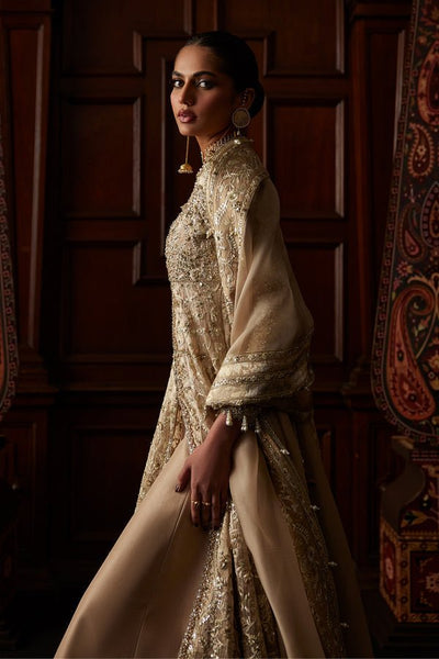 Saad Bin Shahzad | El Veneto Luxury Formals | SIRA-Brand:Saad Bin Shahzad-Type:Ladies Clothes-Silver Gold-Tissue-House of Maryam- Buy in UK, USA