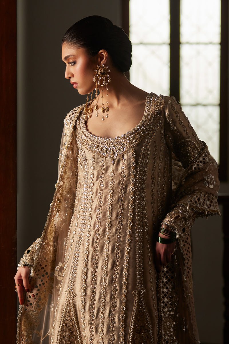 Saad Bin Shahzad | El Veneto Luxury Formals | ZELY-Brand:Saad Bin Shahzad-Type:Ladies Clothes-Silver Gold-Tissue-House of Maryam- Buy in UK, USA