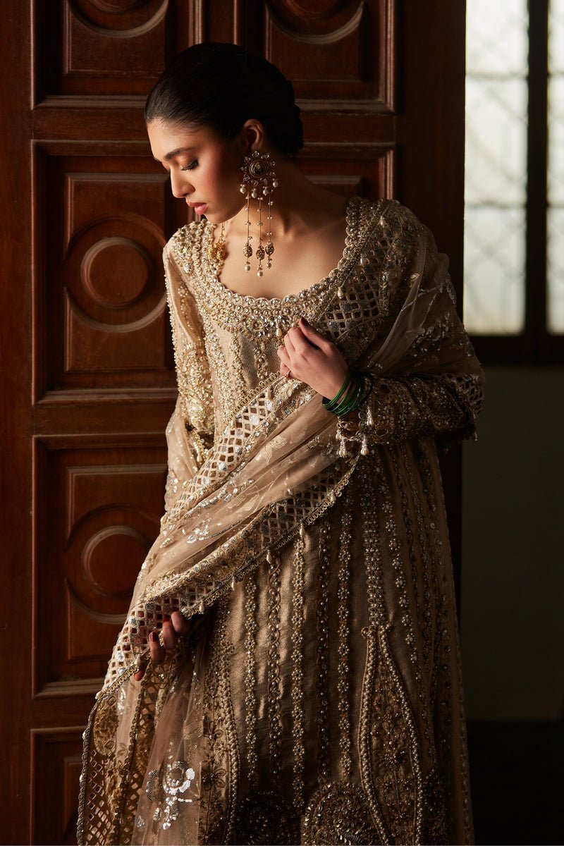 Saad Bin Shahzad | El Veneto Luxury Formals | ZELY-Brand:Saad Bin Shahzad-Type:Ladies Clothes-Silver Gold-Tissue-House of Maryam- Buy in UK, USA
