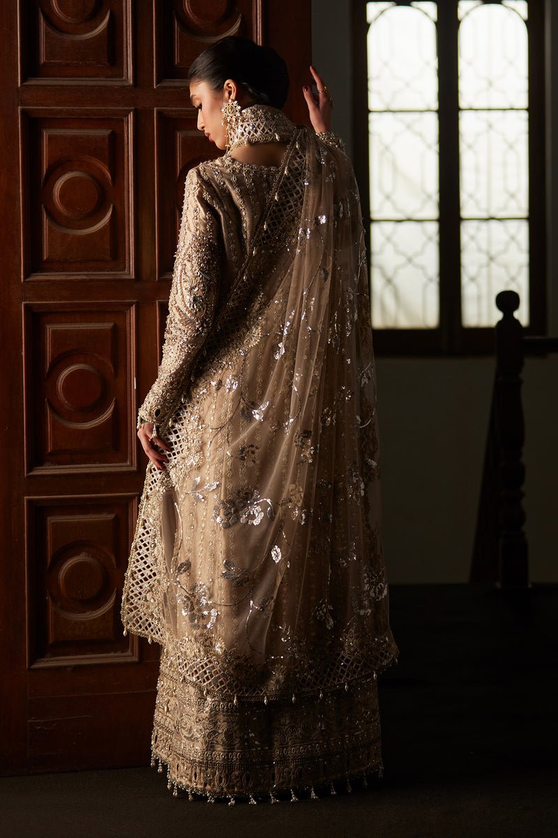 Saad Bin Shahzad | El Veneto Luxury Formals | ZELY-Brand:Saad Bin Shahzad-Type:Ladies Clothes-Silver Gold-Tissue-House of Maryam- Buy in UK, USA