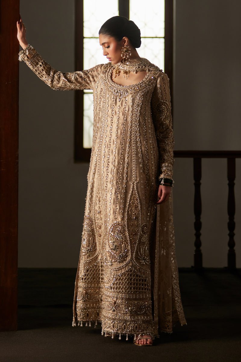 Saad Bin Shahzad | El Veneto Luxury Formals | ZELY-Brand:Saad Bin Shahzad-Type:Ladies Clothes-Silver Gold-Tissue-House of Maryam- Buy in UK, USA