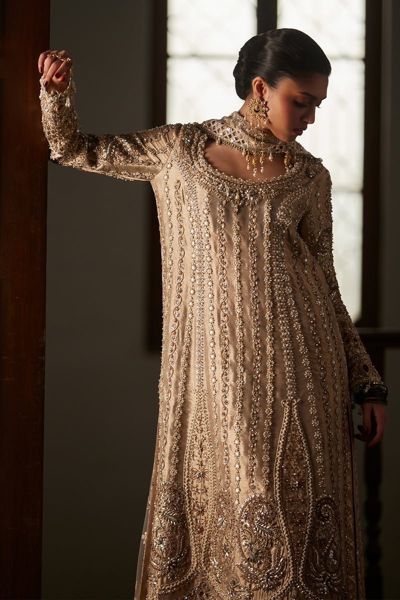 Saad Bin Shahzad | El Veneto Luxury Formals | ZELY-Brand:Saad Bin Shahzad-Type:Ladies Clothes-Silver Gold-Tissue-House of Maryam- Buy in UK, USA