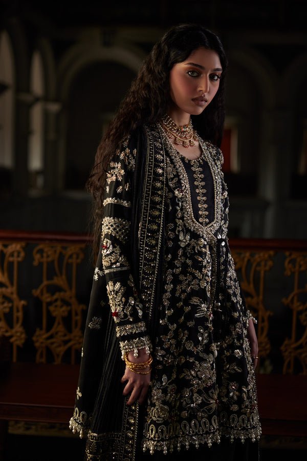 Saad Bin Shahzad | El Veneto Luxury Formals | ZIVRA-Brand:Saad Bin Shahzad-Type:Ladies Clothes-Black-Zardozi-House of Maryam- Buy in UK, USA