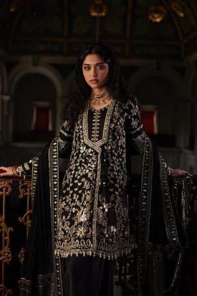 Saad Bin Shahzad | El Veneto Luxury Formals | ZIVRA-Brand:Saad Bin Shahzad-Type:Ladies Clothes-Black-Zardozi-House of Maryam- Buy in UK, USA