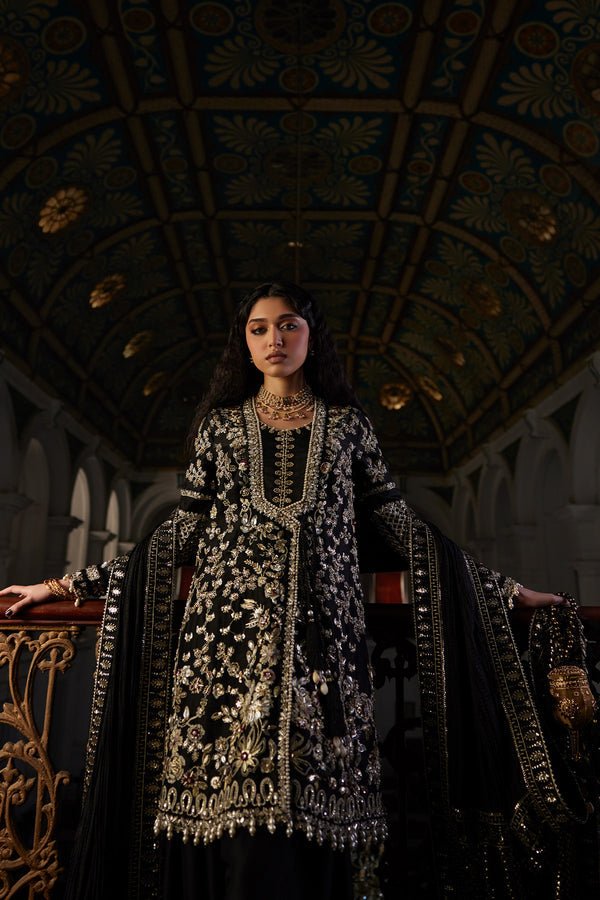 Saad Bin Shahzad | El Veneto Luxury Formals | ZIVRA-Brand:Saad Bin Shahzad-Type:Ladies Clothes-Black-Zardozi-House of Maryam- Buy in UK, USA