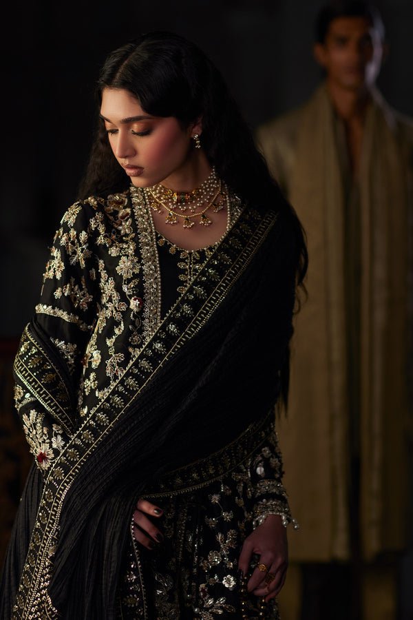 Saad Bin Shahzad | El Veneto Luxury Formals | ZIVRA-Brand:Saad Bin Shahzad-Type:Ladies Clothes-Black-Zardozi-House of Maryam- Buy in UK, USA