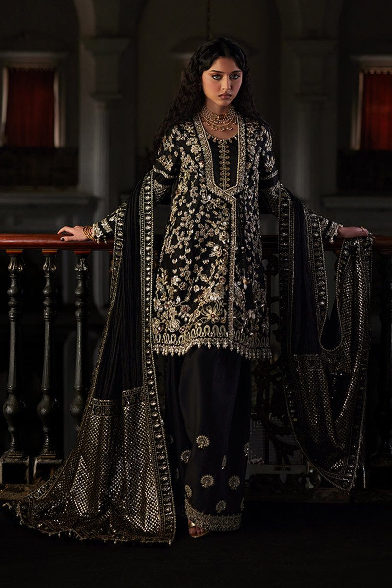 Saad Bin Shahzad | El Veneto Luxury Formals | ZIVRA-Brand:Saad Bin Shahzad-Type:Ladies Clothes-Black-Zardozi-House of Maryam- Buy in UK, USA