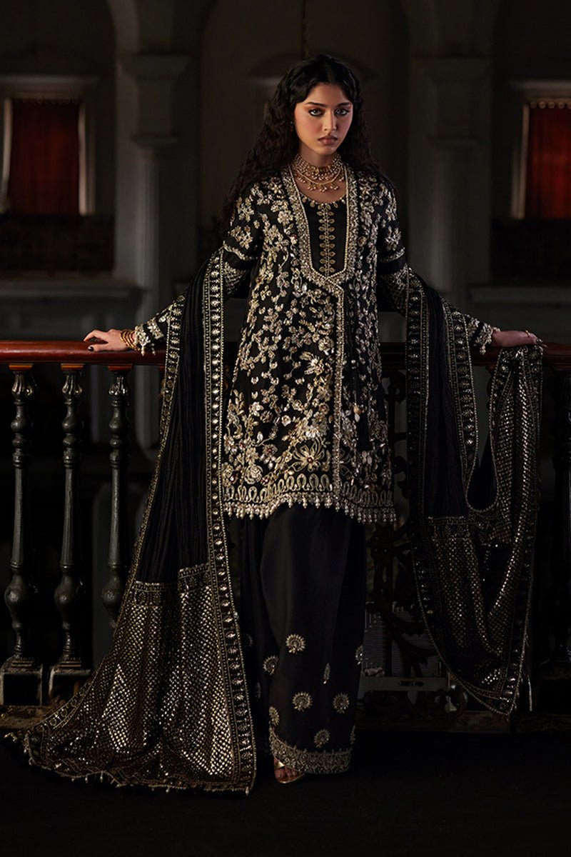 Saad Bin Shahzad | El Veneto Luxury Formals | ZIVRA-Brand:Saad Bin Shahzad-Type:Ladies Clothes-Black-Zardozi-House of Maryam- Buy in UK, USA