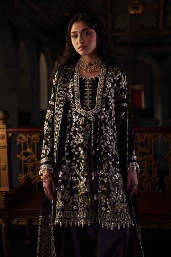 Saad Bin Shahzad | El Veneto Luxury Formals | ZIVRA-Brand:Saad Bin Shahzad-Type:Ladies Clothes-Black-Zardozi-House of Maryam- Buy in UK, USA