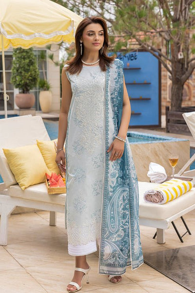Saad Shaikh | Lawn 25 | Aqua - Fizzora-Brand:Saad Shaikh-Type:Ladies Clothes-Pale Aqua-Lawn-House of Maryam- Buy in UK, USA