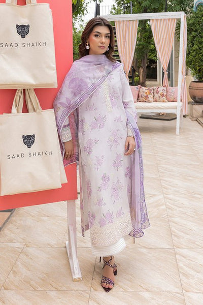 Saad Shaikh | Lawn 25 | Lilac Haze-Brand:Saad Shaikh-Type:Ladies Clothes-Soft Lilac-Lawn-House of Maryam- Buy in UK, USA